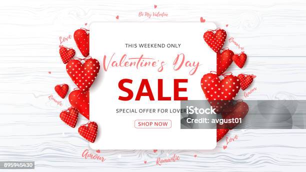 Promo Web Banner For Valentines Day Sale Stock Illustration - Download Image Now - Valentine's Day - Holiday, Sale, Gift