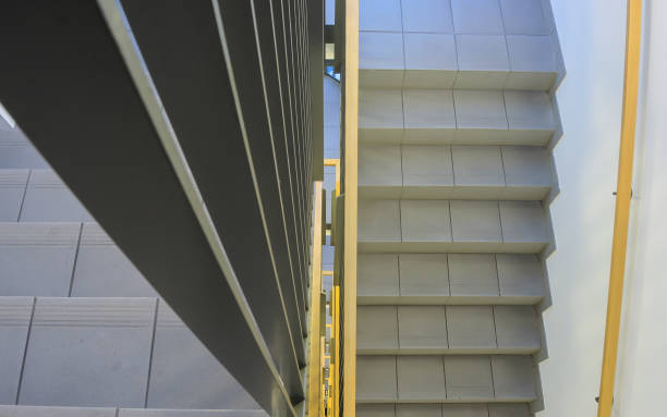 istock Looking down internal staircase of a new building 895950046