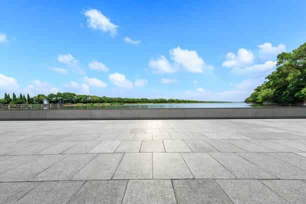 istock empty square and nature landscape under the blue sky 895957436