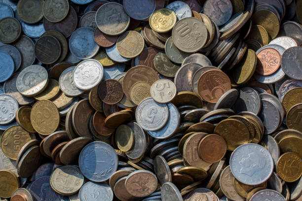 istock Old metal coin collectiions 895960216
