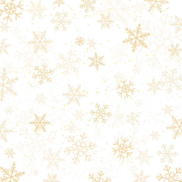 ilustrações de stock, clip art, desenhos animados e ícones de gold snowflakes background - snowflake falling christmas backgrounds