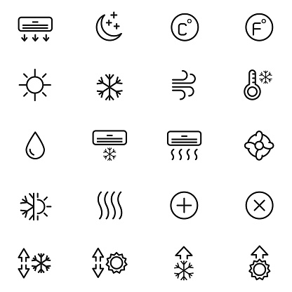 Air condition icon set, vector illustration