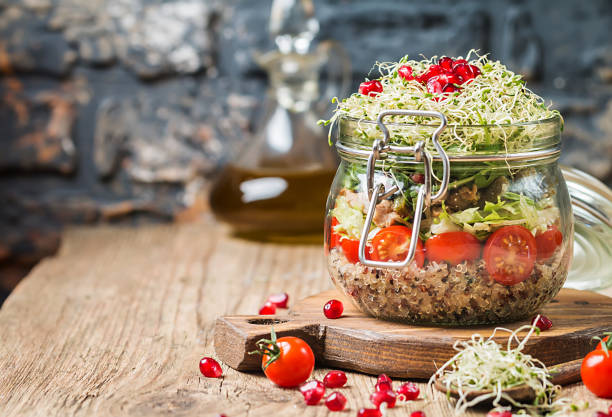 istock Healthy Salad in a glass jar 895997816