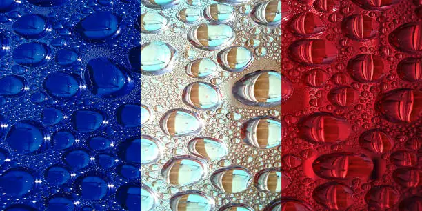 National flags water drops style design
