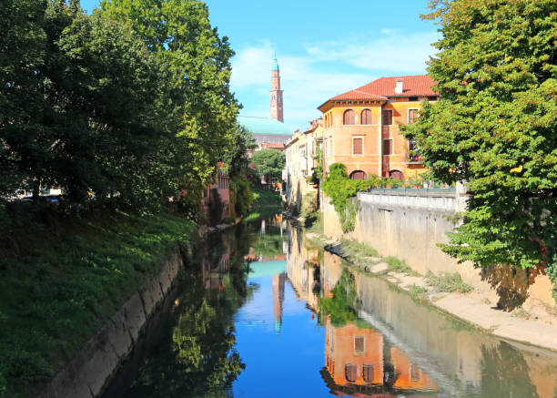 istock Vicenza, Italy the river called RETRONE and  the ancient monument 896045806