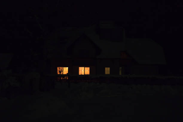 istock warm light through window at home sweet home at night, christmas ambience 896048554