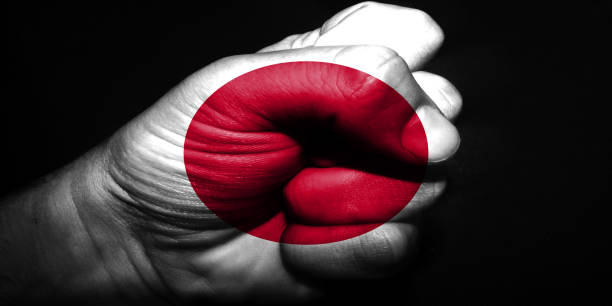 istock National flags with punch figure on the black background 896049456