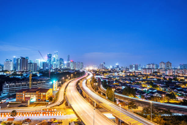 istock elevated road through modern city in cloud sky 896052852