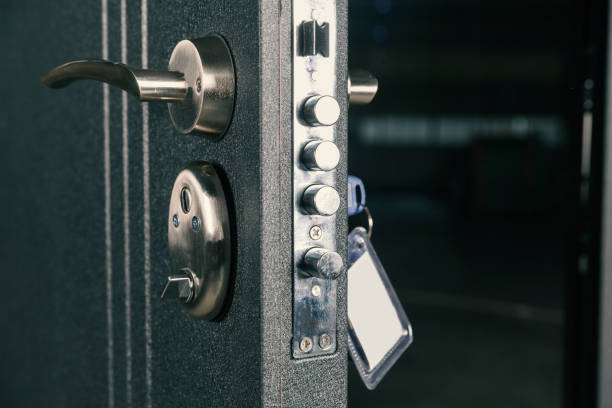 safety lock door stock photo