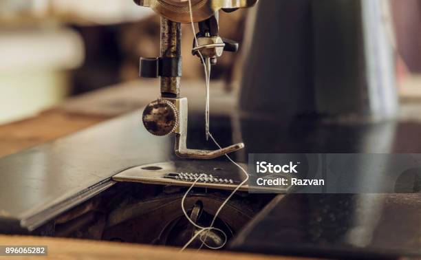 Vintage Sewing Machine Stock Photo - Download Image Now - Sewing Machine, Sewing, Industry