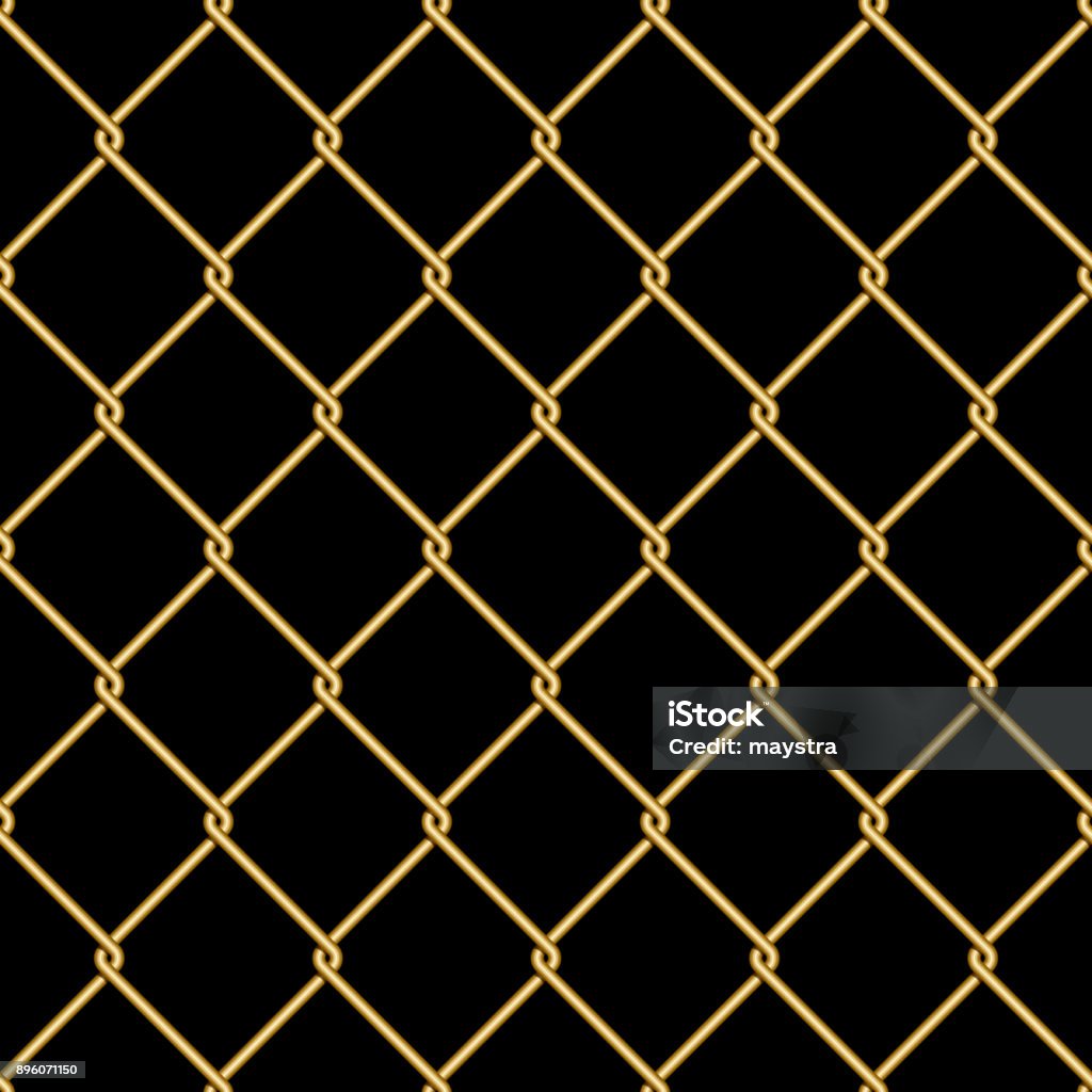 Gold Wire Pattern Gold Wire Grid Seamless Pattern Background On Black Stock Illustration ...