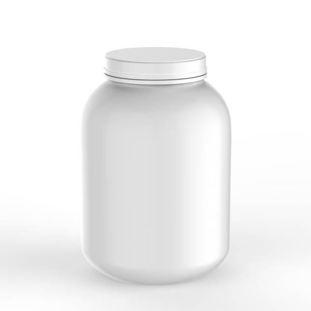 istock Protein or gainer powder container tub and jar ready for your design labels 896084400