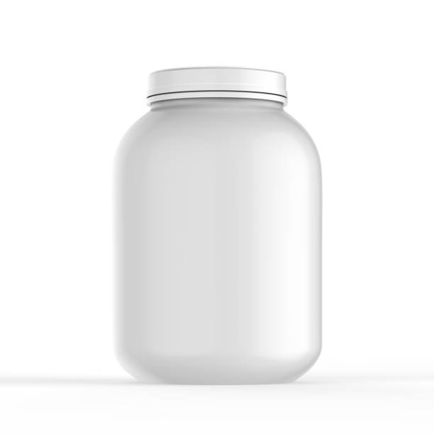istock Protein or gainer powder container tub and jar ready for your design labels 896089054