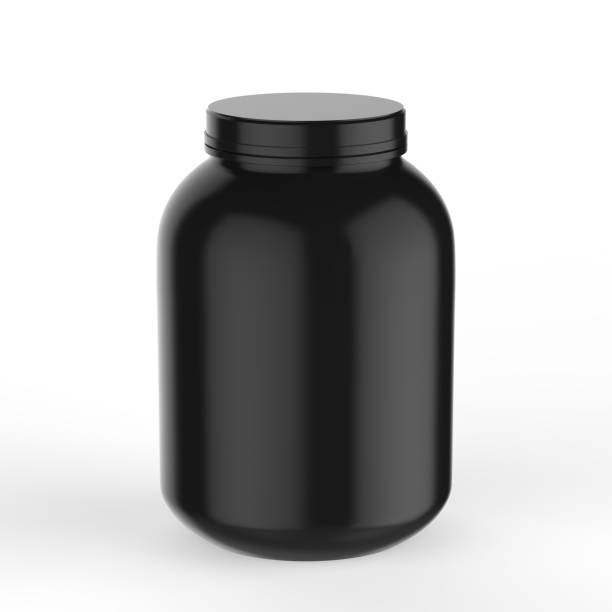 istock Protein or gainer powder container tub and jar ready for your design labels 896089506