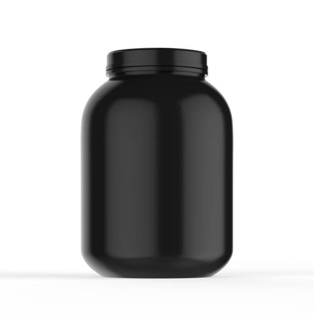 istock Protein or gainer powder container tub and jar ready for your design labels 896089624