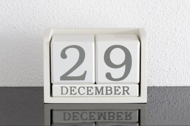istock White block calendar present date 29 and month December 896101692
