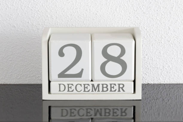istock White block calendar present date 28 and month December 896101902
