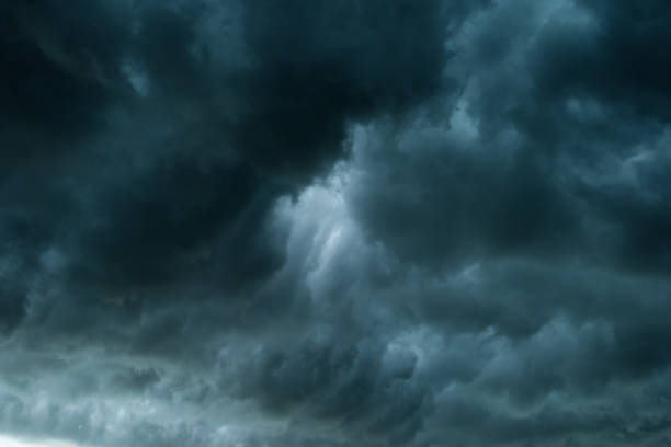 istock Dark clouds and thunderstorm with rainy, Dramatic  black clouds in summer 896105566
