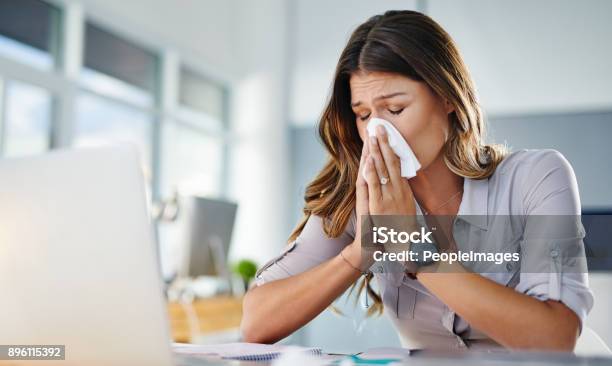 Its Almost Home Time I Just Have To Stick It Out Stock Photo - Download Image Now - Cold And Flu, Allergy, Illness