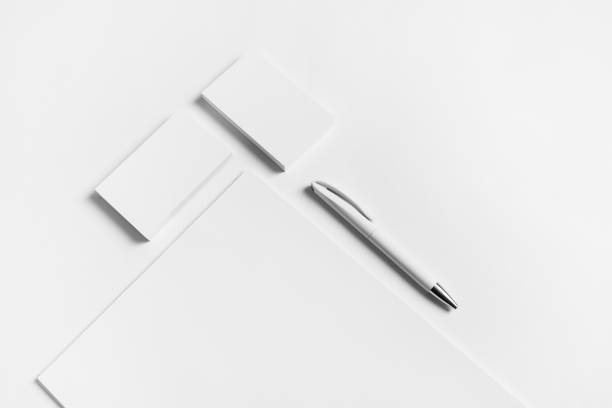 Letterhead, business cards, pen