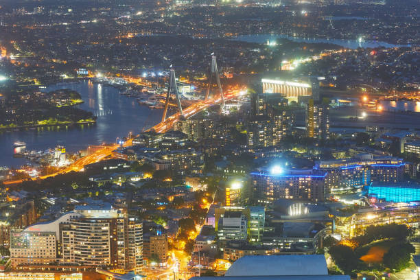 istock Aerial view of Sydney at dusk 896164892