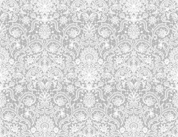 nahtlose weiße schnürsenkel - lace white pattern flower stock-grafiken, -clipart, -cartoons und -symbole