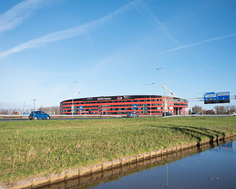 DUISBURG / GERMANY - OCTOBER 03 2017 : The Friedrich-Ebert Bridge over the river Rhine is connecting Ruhrort and Homberg