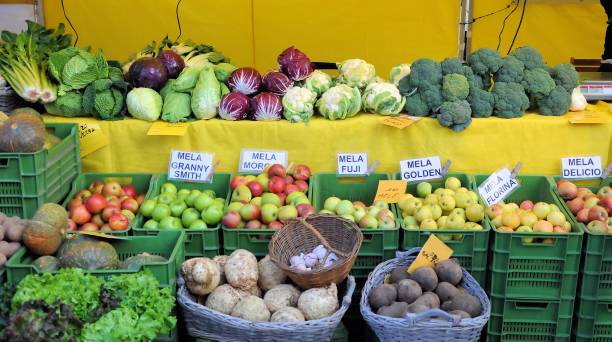istock Fruit and vegetable products from biological farms. Apples, turnips, broccoli. 896190742