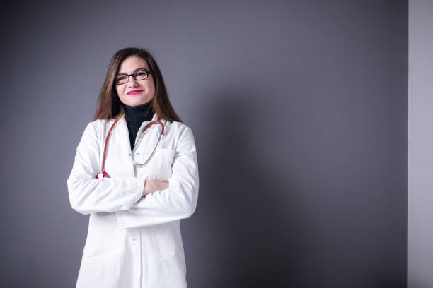 nerdy grumpy doctor making a point - ugliness women humor lipstick imagens e fotografias de stock