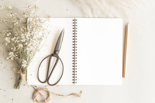 istock top view of open book with pencil,flat lay image of workplace with empty notebook 896220718
