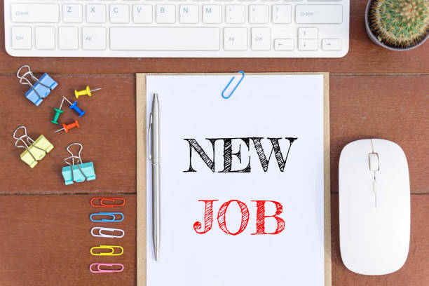 istock Text New Job on white paper background / business concept 896234148