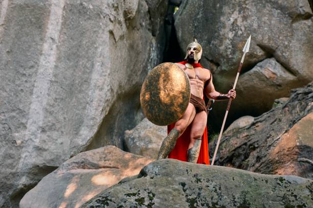 istock Mature Spartan warrior in the woods 896240398