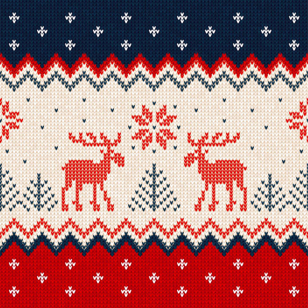 istock Merry Christmas New Year greeting card frame scandinavian ornaments deers 896241066