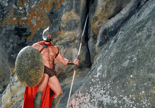 istock Mature Spartan warrior in the woods 896243952