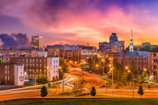 Worcester, Massachusetts, USA downtown skyline.