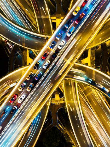 istock Highway junction aerial view 896250478