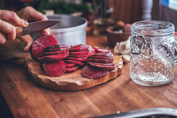 Preserving Organic Red Beet in Jars