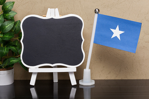 Flag of Somalia and Blackboard with copy space