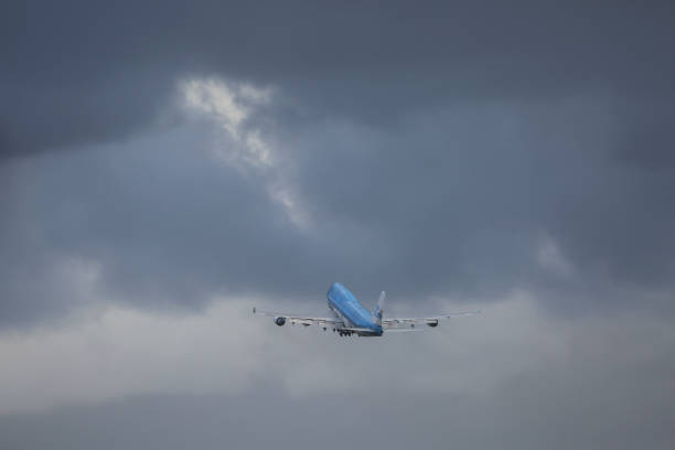 KLM fleet in Amsterdam Schiphol airport KLM, the Royal Dutch Airlines as seen in Amsterdam, Schiphol Airport in November 2017. KLM uses Amsterdam airport as the main hub to connect with Europe,  Africa, Middle East, America and Asia. Recently KLM phased out their older Fokker planes. Nowadays KLM uses Boeing 737, 747, 787 Dreamliner, Airbus A330 and Embraer 190 and 175. KLM has 3 subsidiaries KLM Cityhopper, Transavia and Martinair. The current fleet of KLM (exuding subsidiaries) is 119 planes and 18 orders of next generation aircrafts like Airbus A350 and Boeing 787 Dreamliner. KLM is part of SKYTEAM alliance klm stock pictures, royalty-free photos & images