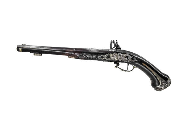 istock Ancient pistol or musket on a white background 896266518