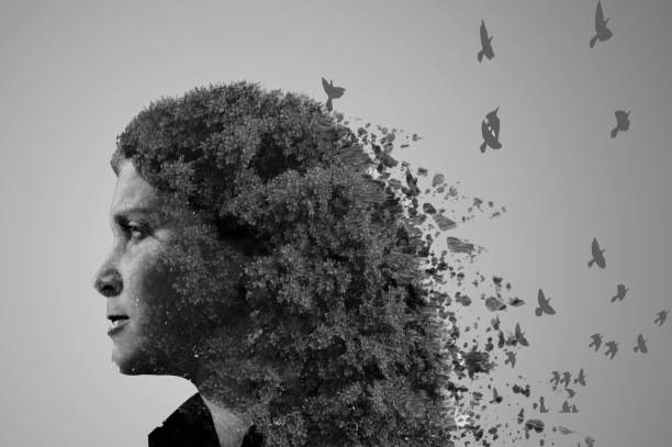 istock Use the effect of destruction on a beautiful girl. Ravens 896267350