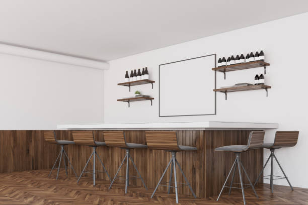 istock White and dark wooden bar, poster side 896270306