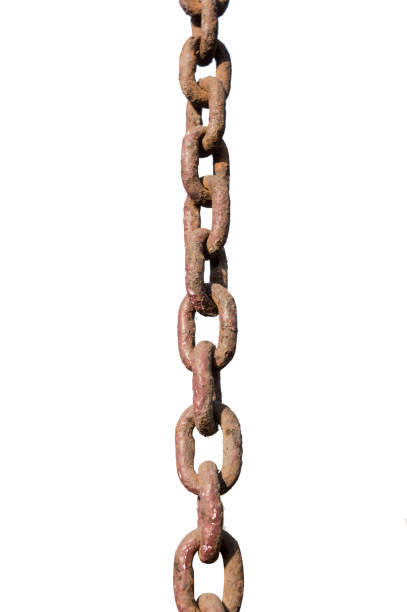 istock Old rusty chain on a white background. corrosion of metal 896271424