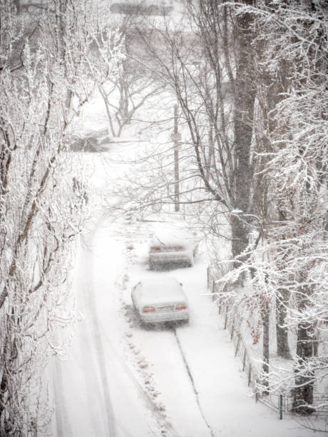 istock Cars covered with snow. 896274432