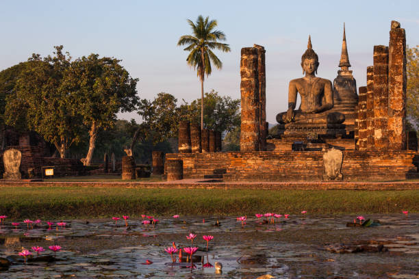 istock Temple in Sukhothai at sunset, Thailand 896277318