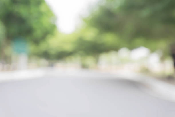 istock Blurred road in the park / Abstract blur city park bokeh background. 896277466
