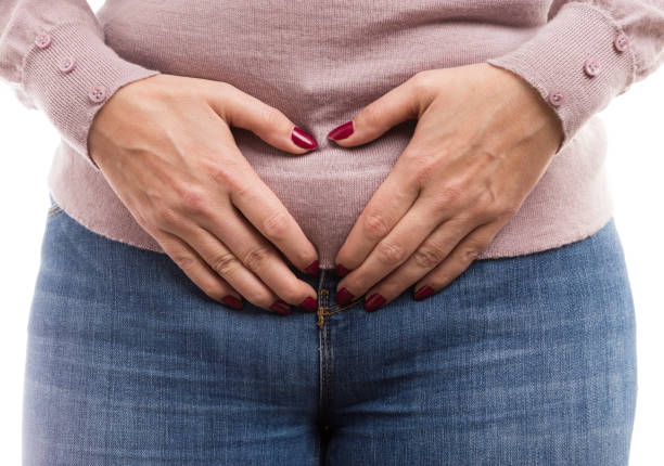 istock Menstrual period pain gesture or gynecological problem concept 896277950