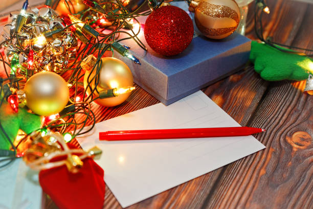 istock Signing Christmas cards concept 896282800