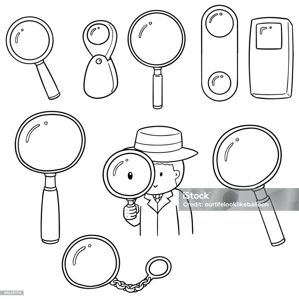 magnifying glass vector set of magnifying glass Magnifying Glass stock vector