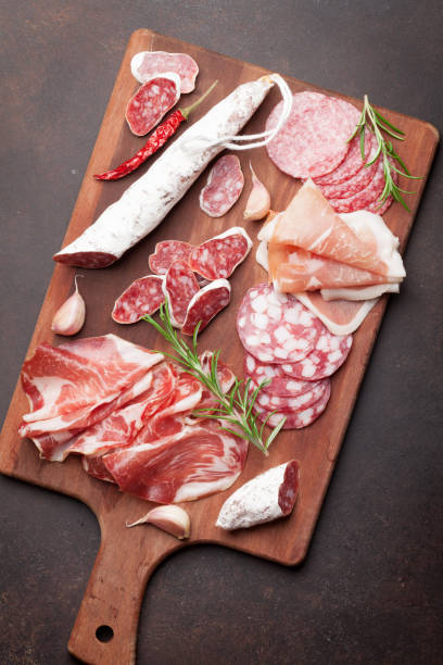 istock Salami, sliced ham, sausage, prosciutto 896298906